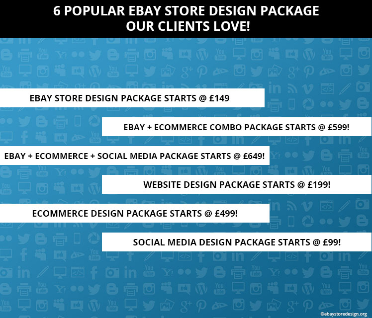 6 Popular eBay Store Design Package our Clients love!