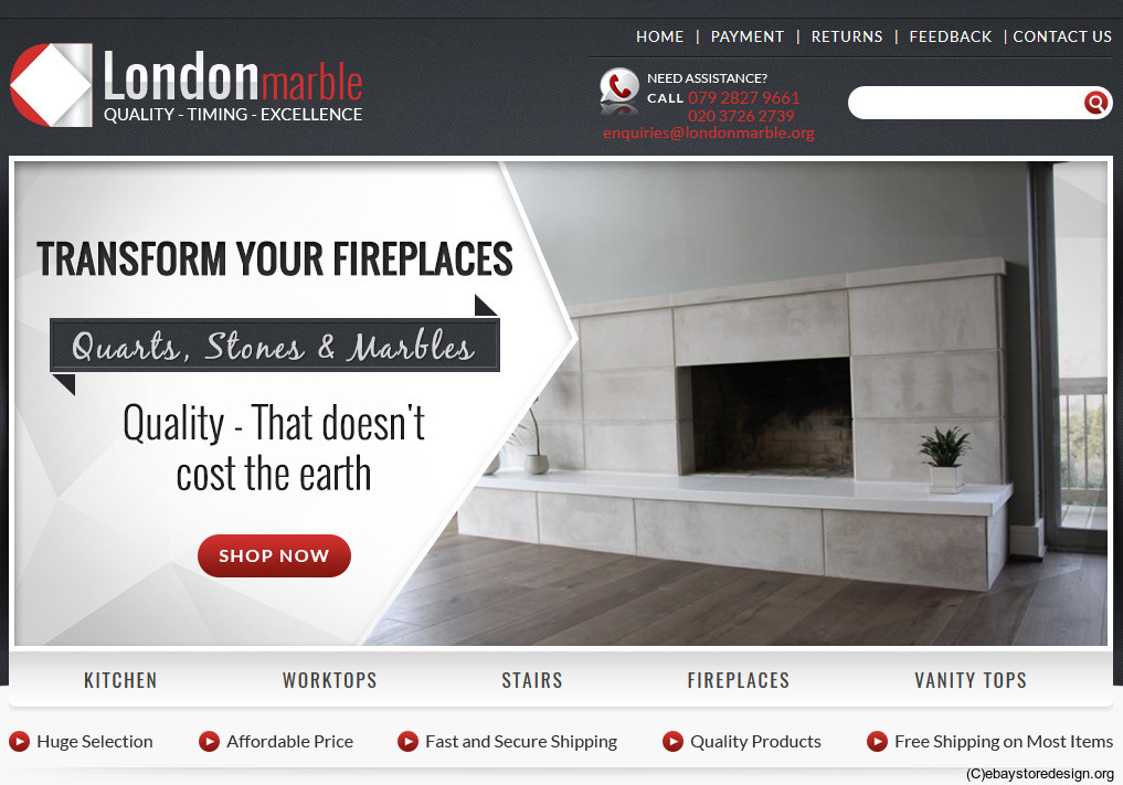 London Marble’s Thoughtful eBay HTML Template Design